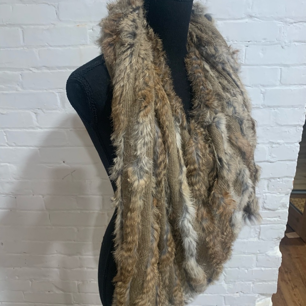 Rabbit Fur poncho/ scarf one size prom
